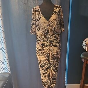 White House Black Market - NWT - SS Ruched Mesh Sheath Dress - Butterfly